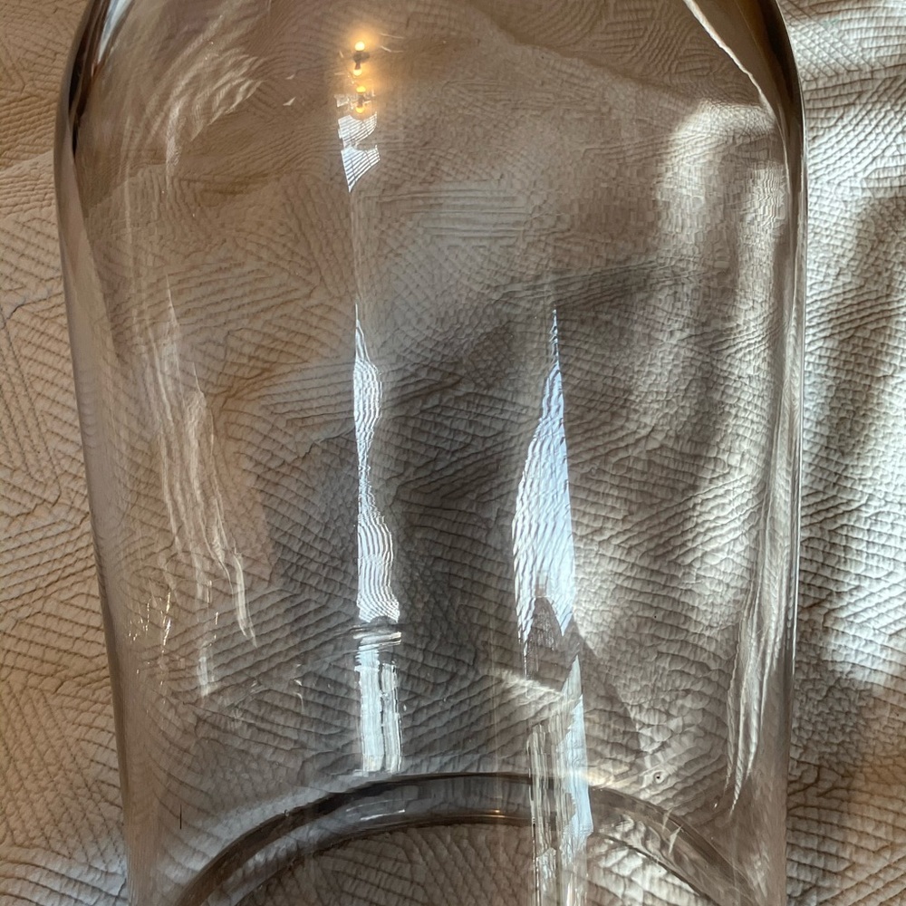 1800s French Glass Dome, Cloche With Solid Glass Knob Handle Large 18” - Picture 4 of 6